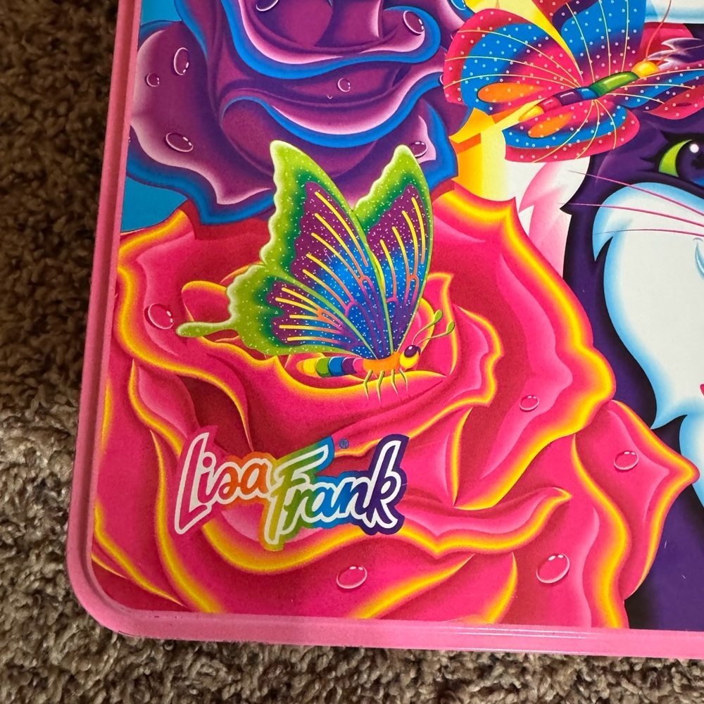 Vintage Lisa Frank kittens and butterflies collectible tin container - Picture 5 of 15